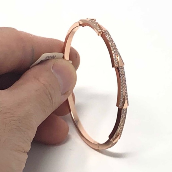 18K Gold OverLay 925KSterling SilverWithCZBracelet - Picture 4 of 6